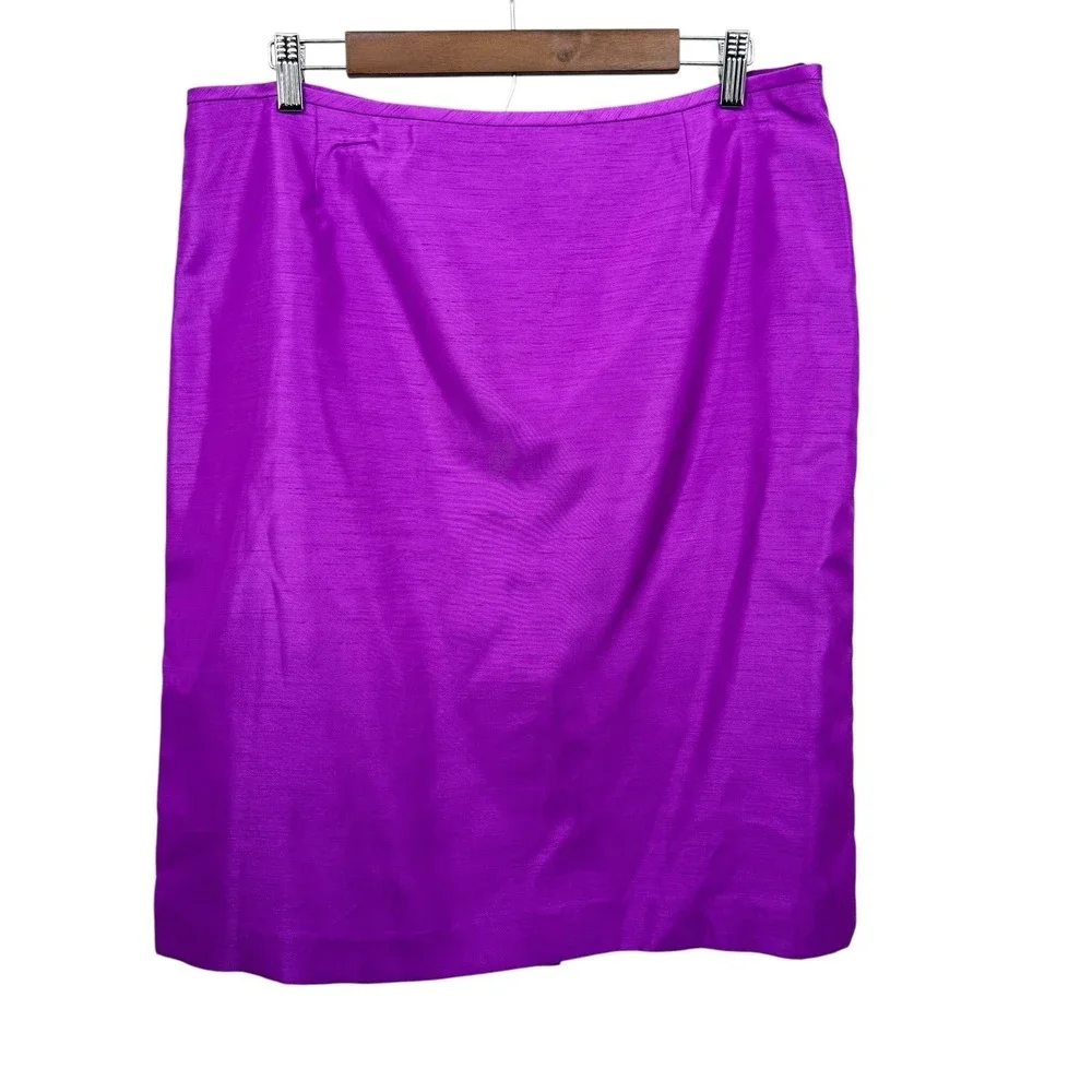 Preston & York 2 Pc Skirt Suit Set Women 14 Purple Passionfruit NWT Shawl Collar